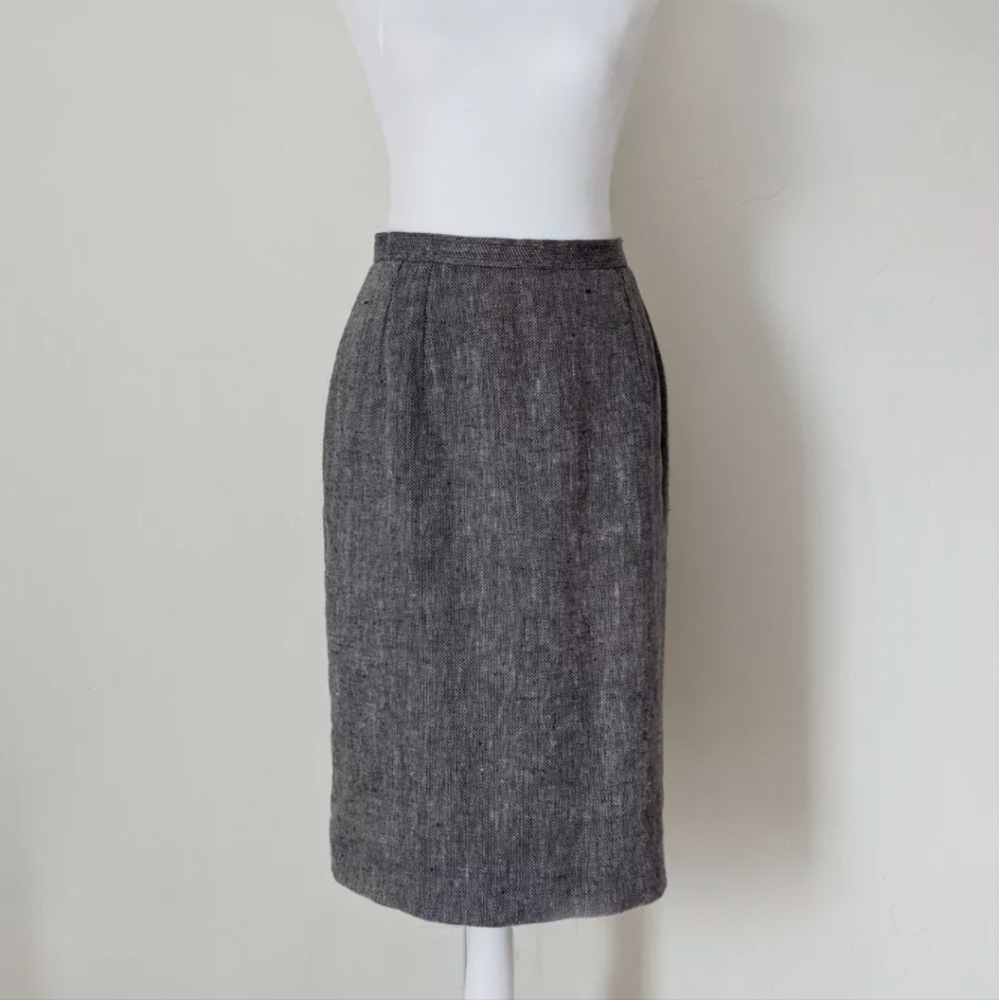 Vintage Oscar De La Renta Tweed Skirt | Couture Designer Retro 1960's - Picture 3 of 8